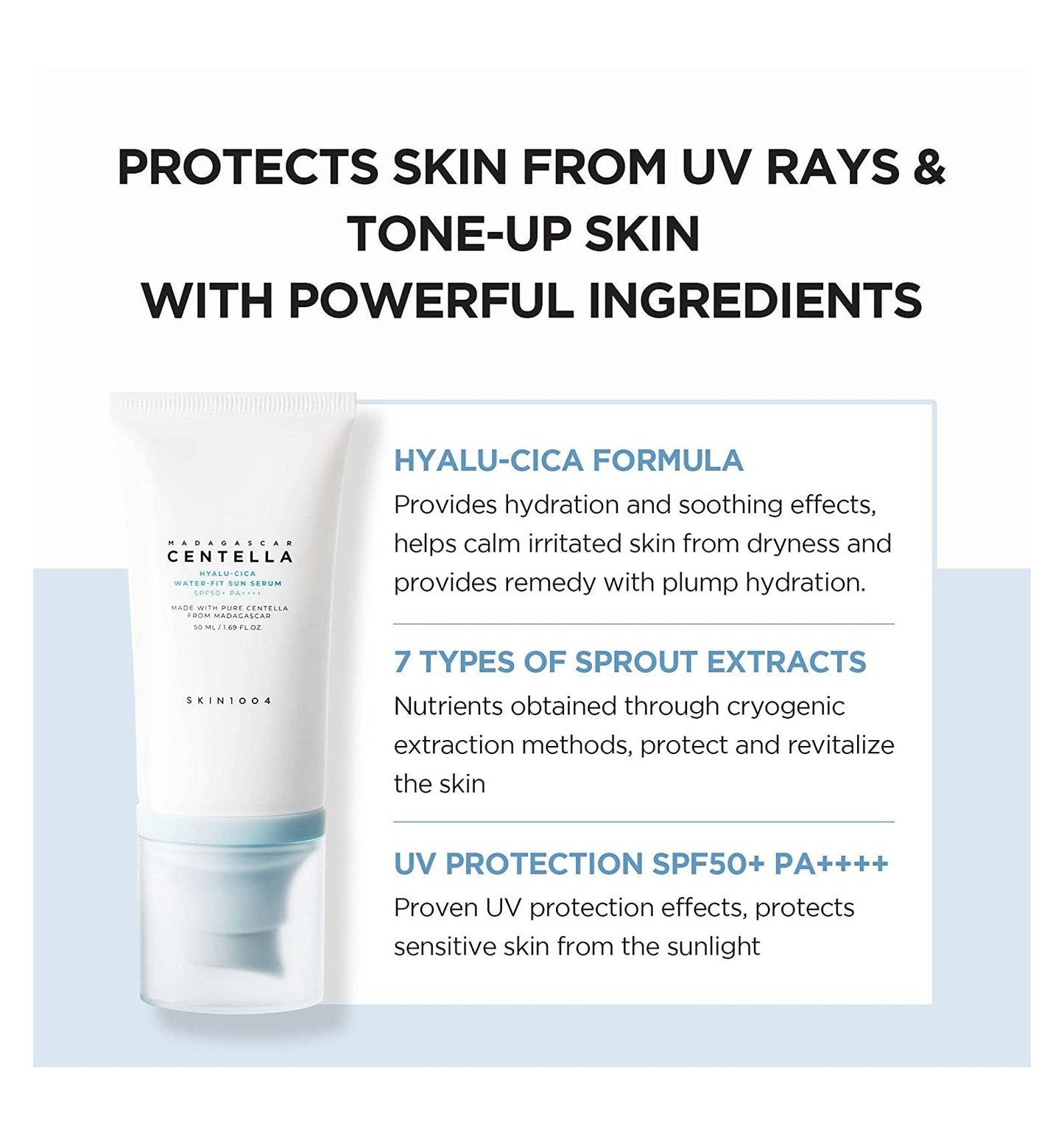 SKIN1004 Madagascar Centella Hyalu-Cica Water-Fit Sun Serum SPF50+ PA++++