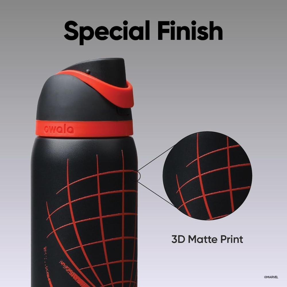OWALA SPIDERMAN FREESIP INSULATED STAINLESS STEEL WATER BOTTLE WITH STRAW 32 OZ