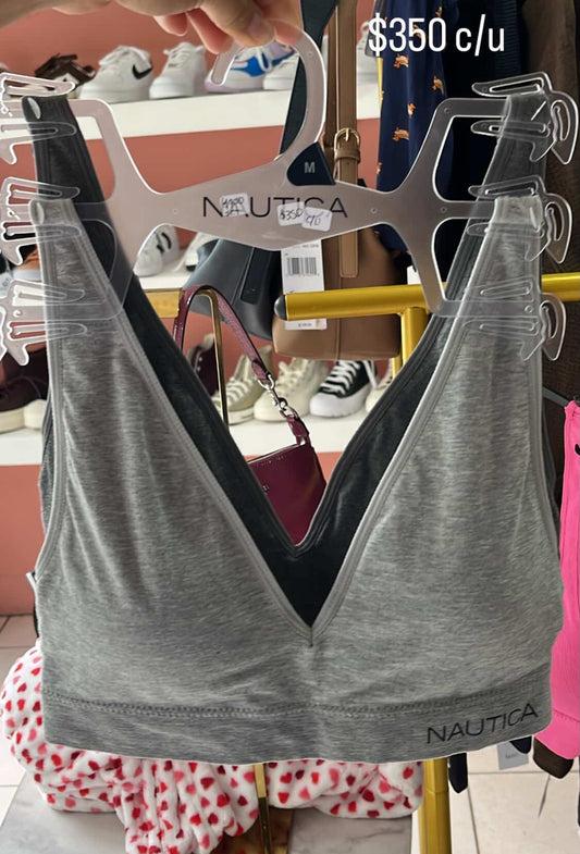 Top náutica gris