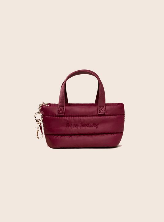 Rare Beauty Mini Puffy Tote Keychain-Merlot