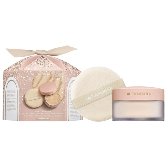 LAURA MERCIER Divinely Flawless Translucent Loose Setting Powder Ultra-Blur & Puff